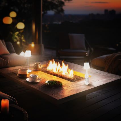 Briloner 7510016 - LED RGBW s mogućnošću prigušivanja vanjska punjiva stolna svjetiljka CALIDA LED/2,5W/5V IP44 1200 mAh bijela