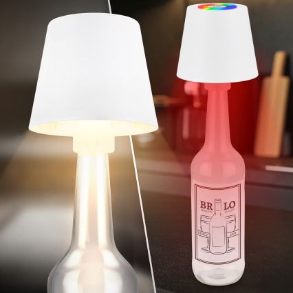 Briloner 7510016 - LED RGBW s mogućnošću prigušivanja vanjska punjiva stolna svjetiljka CALIDA LED/2,5W/5V IP44 1200 mAh bijela
