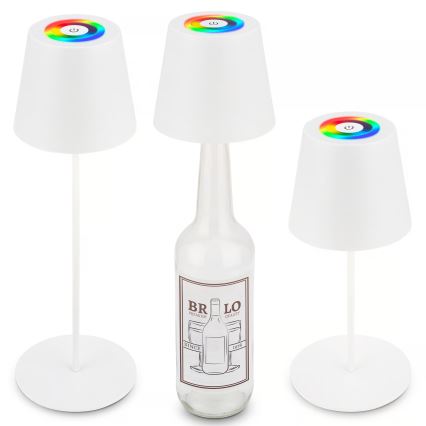 Briloner 7510016 - LED RGBW s mogućnošću prigušivanja vanjska punjiva stolna svjetiljka CALIDA LED/2,5W/5V IP44 1200 mAh bijela