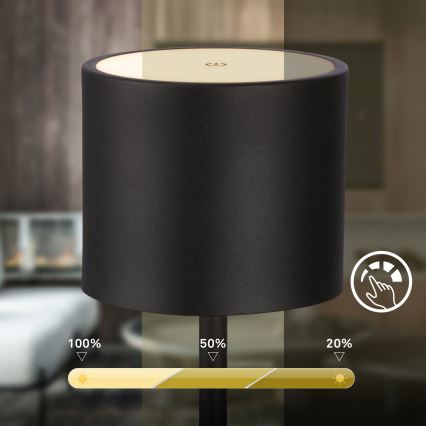 Briloner 7521015 - vanjska punjiva stolna LED lampa SIGO s mogućnošću prigušivanja LED/2,5W/5V IP44 2600 mAh crna