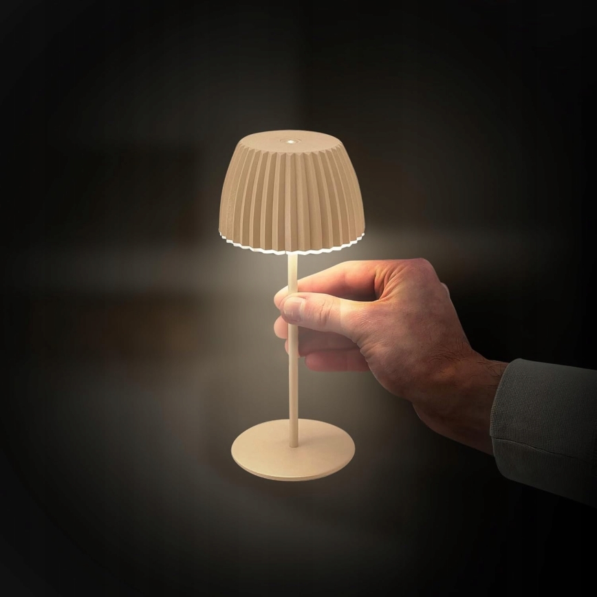 Briloner 7552-011 - LED punjiva dodirna vanjska stolna lampa MINI s mogućnošću prigušivanja LED/1,5W/5V IP44 1800 mAh bež