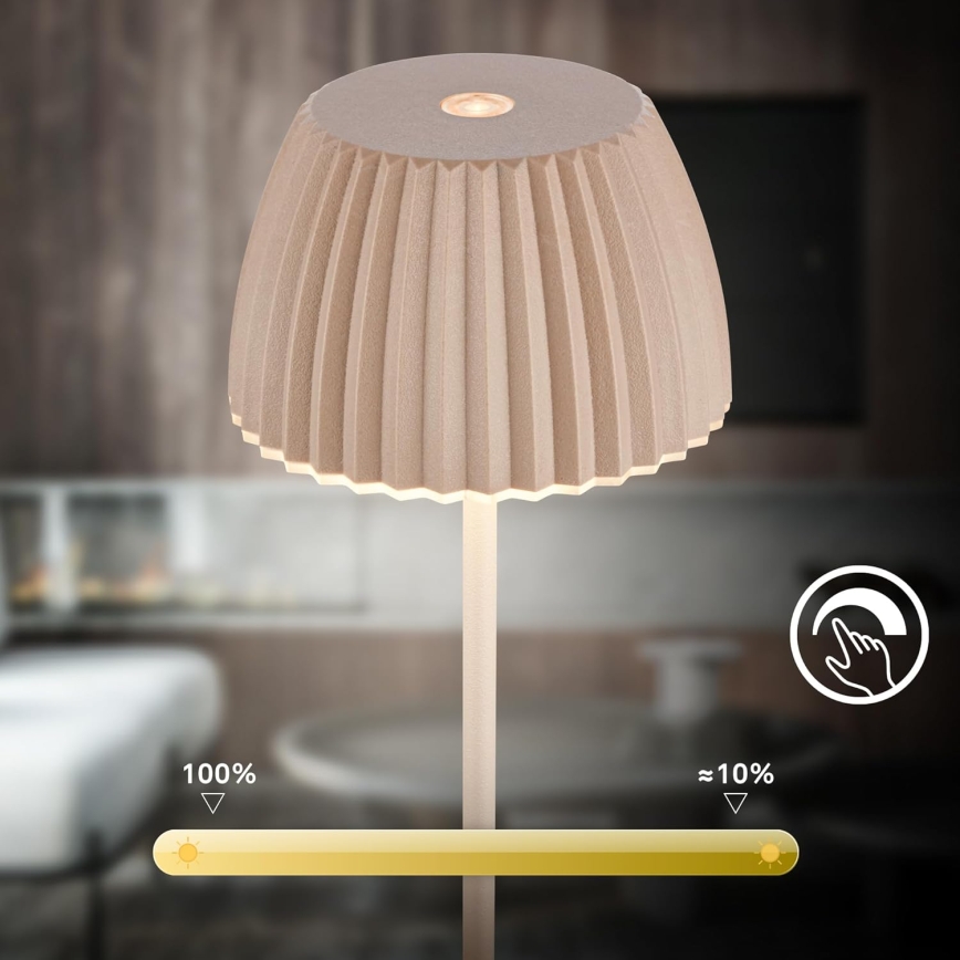 Briloner 7552-011 - LED punjiva dodirna vanjska stolna lampa MINI s mogućnošću prigušivanja LED/1,5W/5V IP44 1800 mAh bež