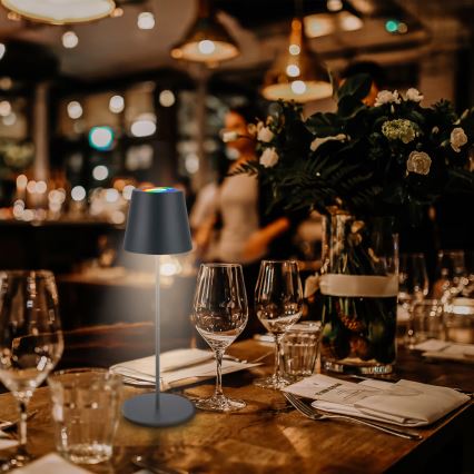 Briloner 7559015 - LED RGB s prigušivanjem punjiva vanjska stolna svjetiljka COLORIS LED/3,5W/5V IP44 2000 mAh antracit Wi-Fi Tuya