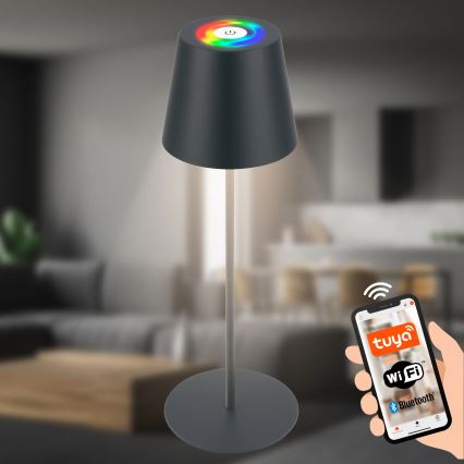 Briloner 7559015 - LED RGB s prigušivanjem punjiva vanjska stolna svjetiljka COLORIS LED/3,5W/5V IP44 2000 mAh antracit Wi-Fi Tuya