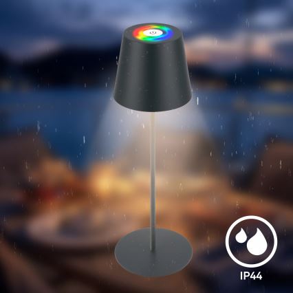 Briloner 7559015 - LED RGB s prigušivanjem punjiva vanjska stolna svjetiljka COLORIS LED/3,5W/5V IP44 2000 mAh antracit Wi-Fi Tuya