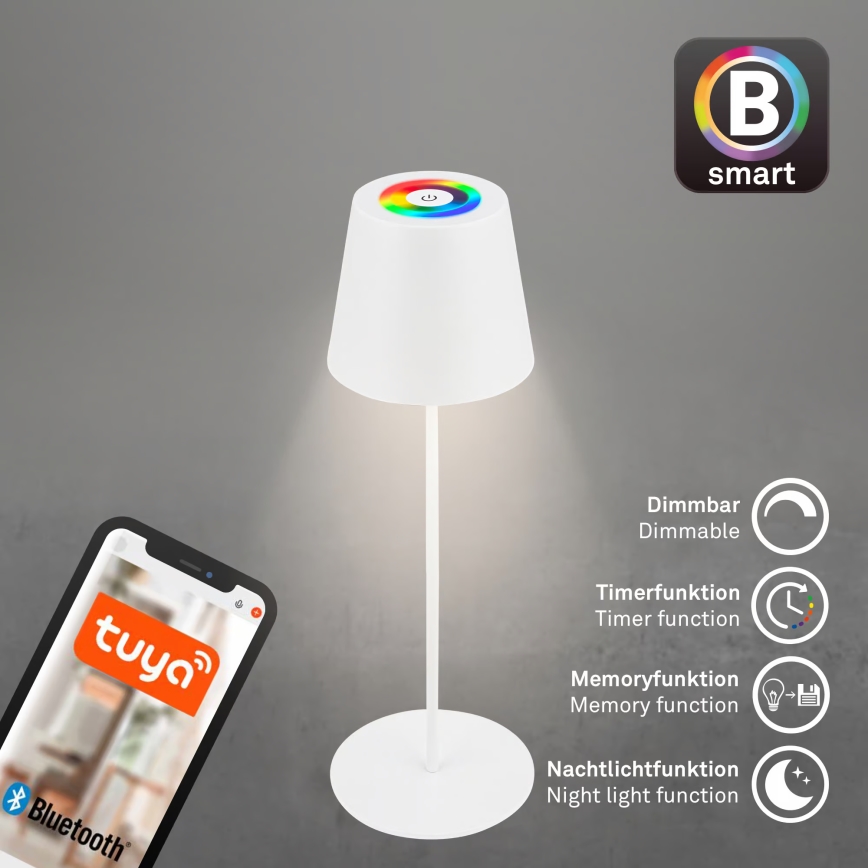 Briloner 7559016 - LED RGB s podesivom svjetlinom punjiva vanjska stolna svjetiljka COLORIS LED/3,5W/5V IP44 2000 mAh Wi-Fi Tuya