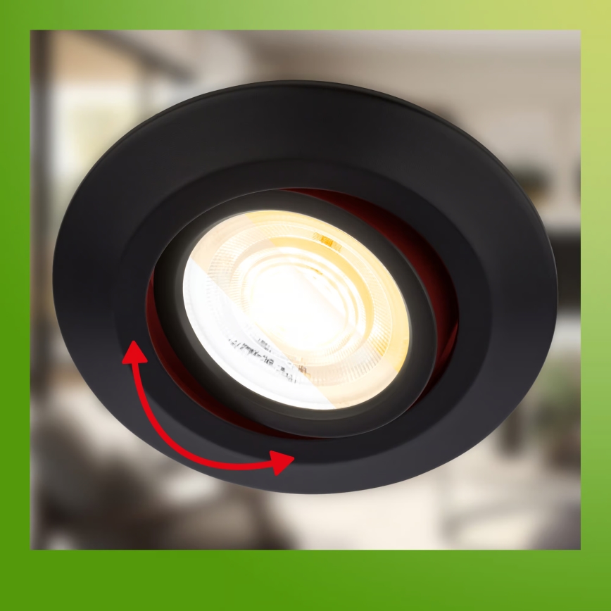 Briloner 7586035 - KOMPLET 3x LED kupaonska ugradna svjetiljka KLIRA 1xLED/4,9W/230V 2500/3000/4000K IP23 crna