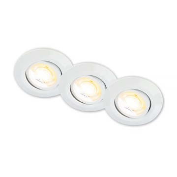 Briloner 7586036 - SET 3x LED ugradne stropne svjetiljke za kupaonicu KLIRA LED/4,9W/230V 2500/3000/4000K IP23 bijela