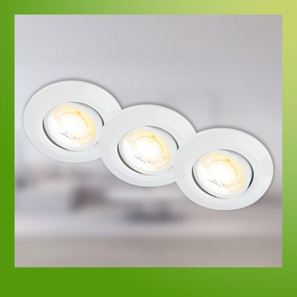 Briloner 7586036 - SET 3x LED ugradne stropne svjetiljke za kupaonicu KLIRA LED/4,9W/230V 2500/3000/4000K IP23 bijela