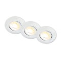 Briloner 7586036 - SET od 3 LED kupaonskih ugradnih svjetiljki KLIRA LED/4,9W/230V 2500/3000/4000K IP23 bijela