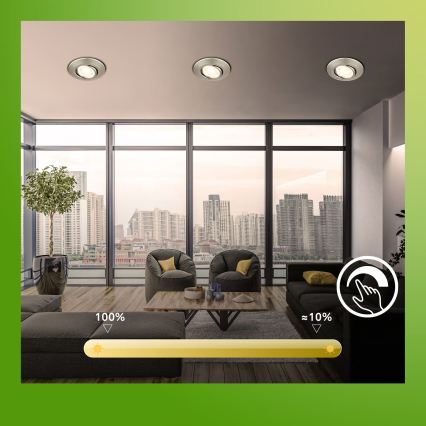 Briloner 7587032 - SET 3x LED prigušive kupaonske ugradne svjetiljke KLIRA LED/4,9W/230V 2500/3000/4000K IP23 matni krom