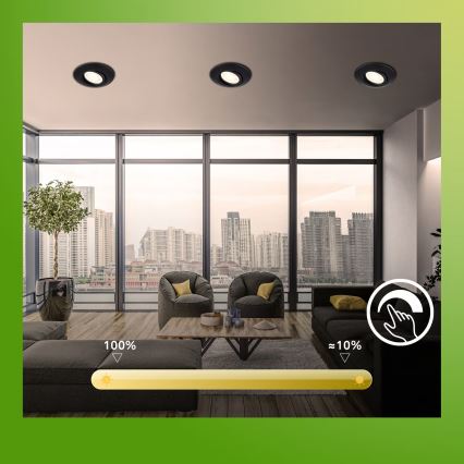 Briloner 7587035 - Komplet 3x LED prigušivo ugradno stropno svjetlo za kupaonicu KLIRA 1xLED/4,9W/230V 2500/3000/4000K IP23 crno