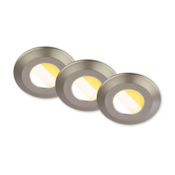 Briloner 7588032 - SET 3x LED kupaonska ugradna stropna svjetiljka KLIRA 1xLED/4,9W/230V 2500/3000/4000K IP44 matirani krom