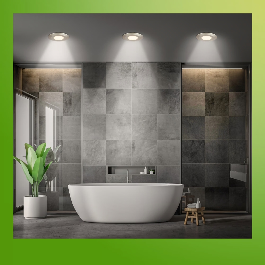 Briloner 7589032 - SET 3x ugradnih kupaonskih LED svjetiljki KLIRA, prigušivo, 1xLED/4,9W/230V, IP44, matni krom