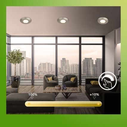 Briloner 7589032 - SET 3x ugradnih kupaonskih LED svjetiljki KLIRA, prigušivo, 1xLED/4,9W/230V, IP44, matni krom