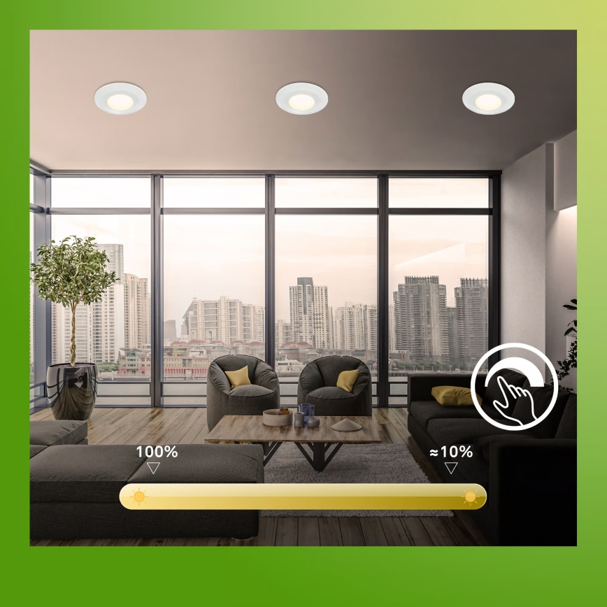 Briloner 7589036 - SET 3x LED prigušivo ugradno stropno svjetlo za kupaonicu KLIRA LED/4,9W/230V 2500/3000/4000K IP44 bijela