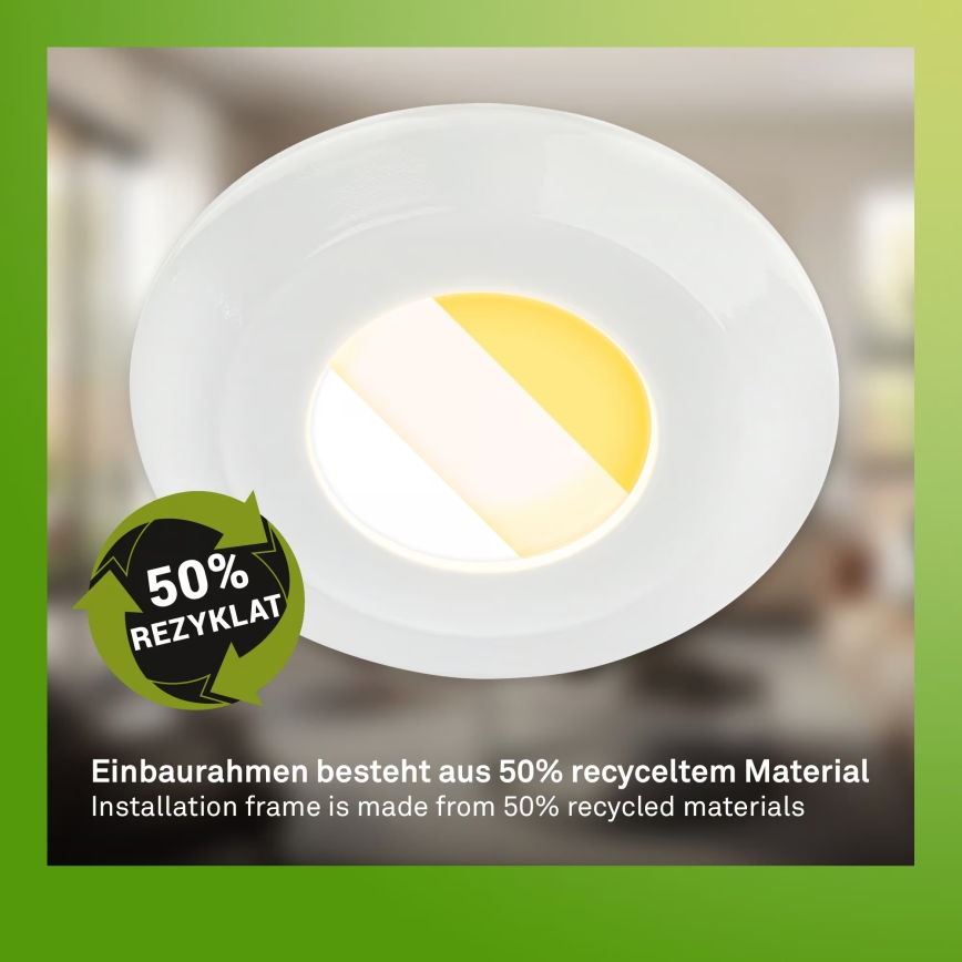 Briloner 7589036 - SET 3x LED prigušivo ugradno stropno svjetlo za kupaonicu KLIRA LED/4,9W/230V 2500/3000/4000K IP44 bijela