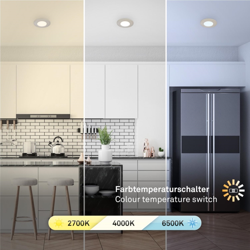 Briloner 7598032 - SET 3x LED Ugradbena svjetiljka za kupaonicu LED/4,9W/230V IP44 2700/4000/6500K mat krom