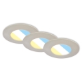 Briloner 7598032 - SET 3x LED kupaonska ugradbena svjetiljka LED/4,9W/230V IP44 2700/4000/6500K mat krom