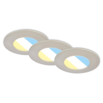 Briloner 7598032 - SET 3x LED Ugradbena svjetiljka za kupaonicu LED/4,9W/230V IP44 2700/4000/6500K mat krom