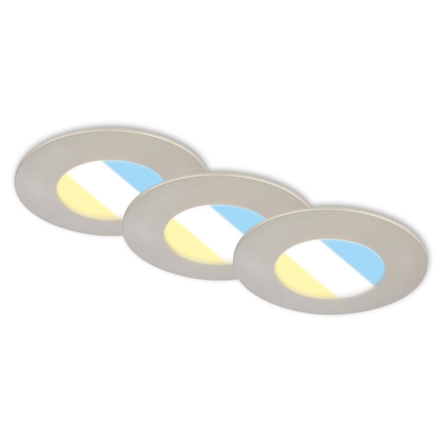 Briloner 7598032 - SET 3x LED Ugradbena svjetiljka za kupaonicu LED/4,9W/230V IP44 2700/4000/6500K mat krom