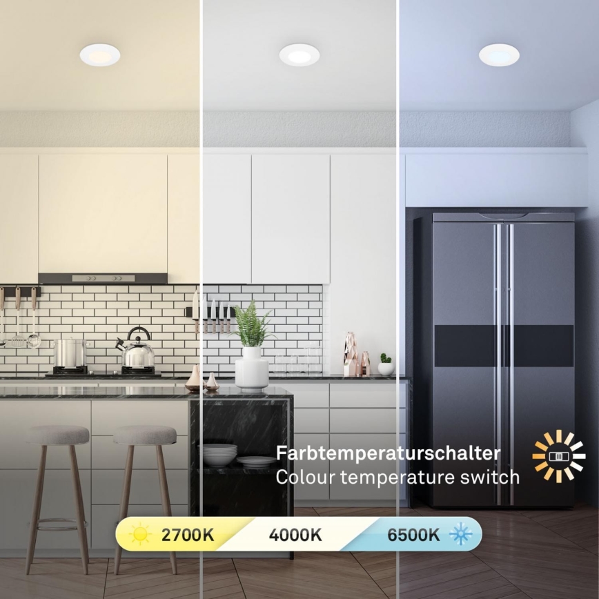 Briloner 7598036 - SET 3x LED Ugradbena svjetiljka za kupaonicu LED/4,9W/230V IP44 2700/4000/6500K bijela