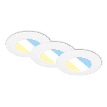 Briloner 7598036 - SET 3x LED Ugradbena svjetiljka za kupaonicu LED/4,9W/230V IP44 2700/4000/6500K bijela