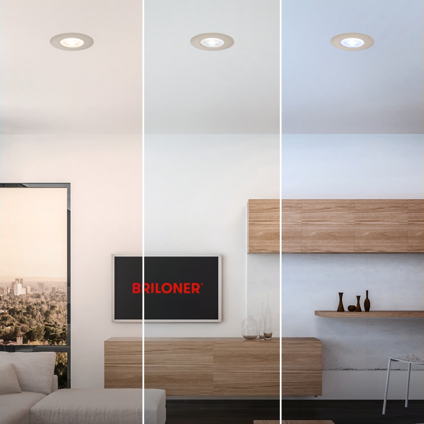 Briloner 7605032 - Komplet 3x LED kupaonsko ugradno svjetlo 3xLED/4,9W/230V 2700/4000/6500K IP44 matni krom