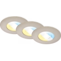 Briloner 7605032 - SET 3xLED kupaonsko ugradno stropno svjetlo 3xLED/4,9W/230V IP44 matirani krom