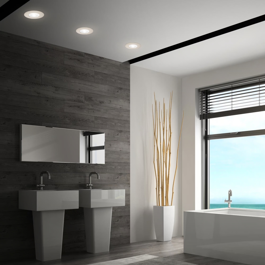 Briloner 7605032 - SET 3x LED ugradnih stropnih svjetiljki za kupaonicu LED/4,9W/230V 2700/4000/6500K IP44 matirani krom