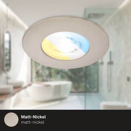 Briloner 7605032 - SET 3x LED ugradnih stropnih svjetiljki za kupaonicu LED/4,9W/230V 2700/4000/6500K IP44 matirani krom