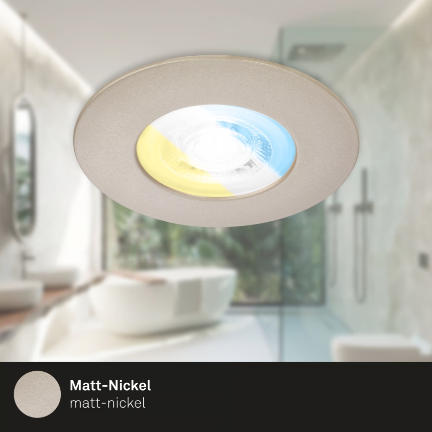 Briloner 7605032 - SET 3x LED ugradnih stropnih svjetiljki za kupaonicu LED/4,9W/230V 2700/4000/6500K IP44 matirani krom