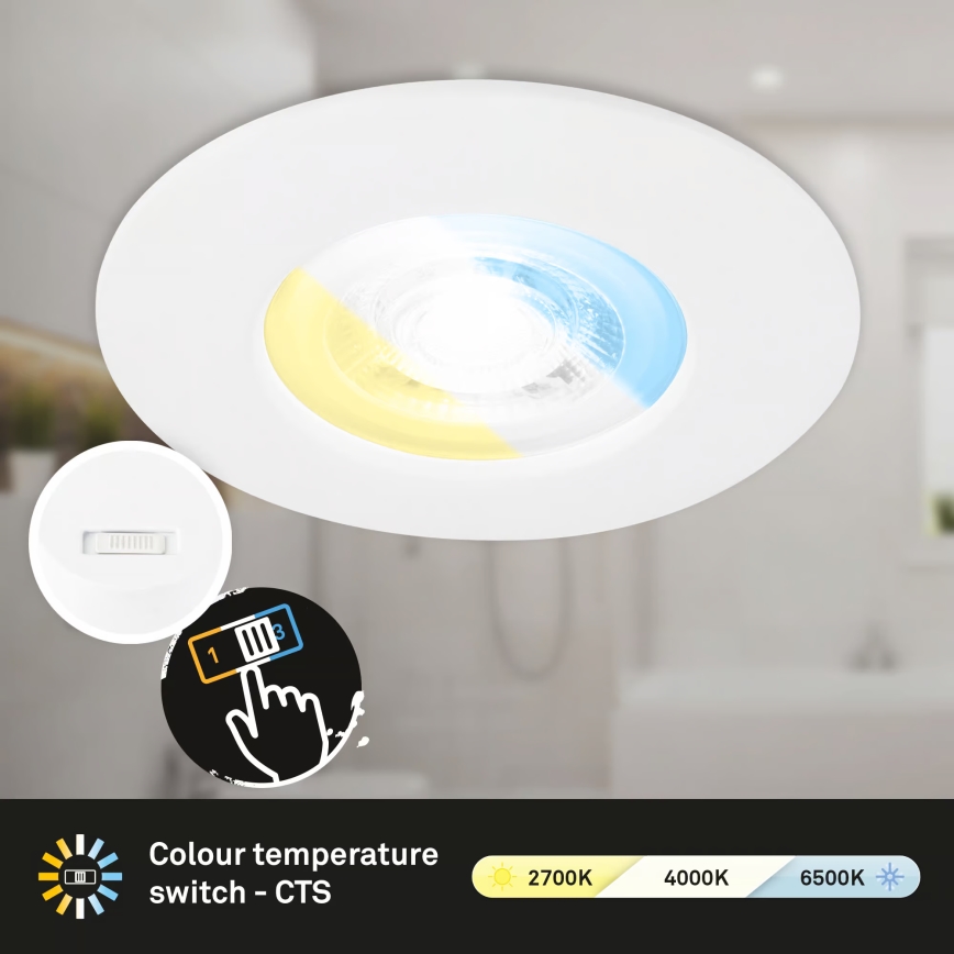 Briloner 7605036 - KOMPLET 3xLED Ugradna stropna svjetiljka za kupaonicu 3xLED/4,9W/230V IP44 bijela