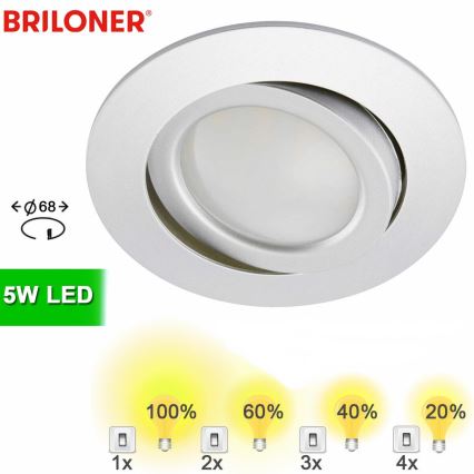 Briloner 8309-019 - LED Prigušiva ugradbena svjetiljka za kupaonicu LED/5W/230V IP23