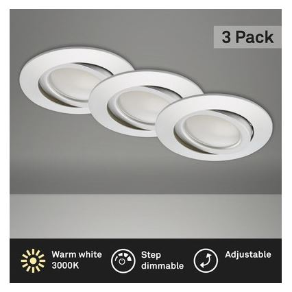 Briloner 8309-039 - SET 3x LED prigušivača za kupaonske ugradbene svjetiljke LED/5W/230V IP23