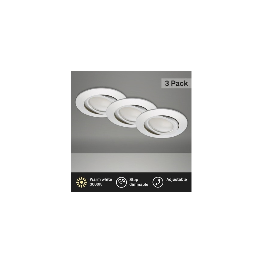 Briloner 8309-039 - SET 3x LED prigušivača za kupaonske ugradbene svjetiljke LED/5W/230V IP23