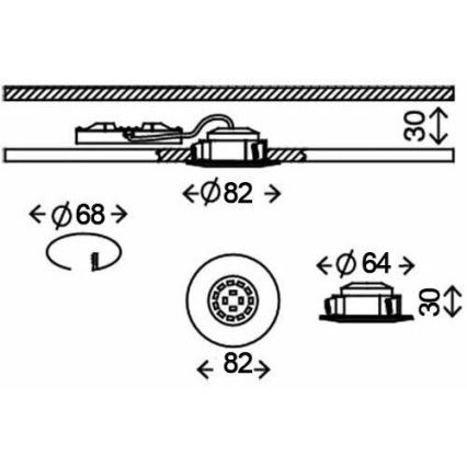 Briloner 8312-019 - Ugradbena svjetiljka za kupaonicu LED/5W/230V IP23