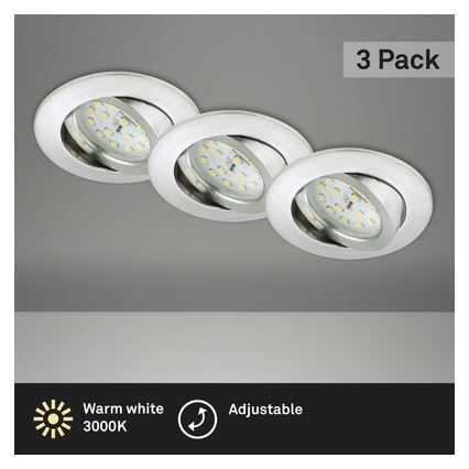 Briloner 8312-039 - SET 3x LED Ugradbena svjetiljka za kupaonicu LED/5W/230V IP23