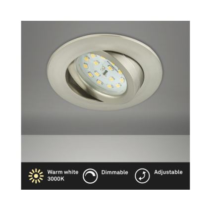 Briloner 8317-012 - LED ugradna stropna svjetiljka za kupaonicu s mogućnošću prigušivanja LED/5,5W/230V IP23 matni krom
