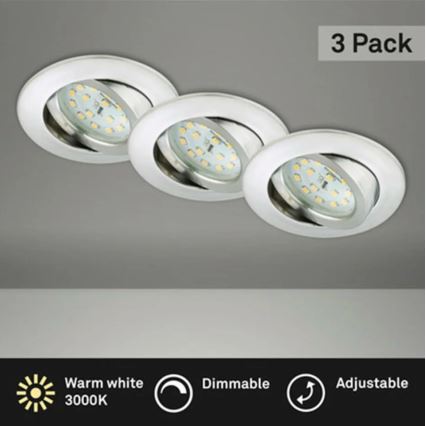 Briloner 8317-039-SET 3x LED Prigušiva ugradbena svjetiljka za kupaonicu LED/5,5W/230V IP23