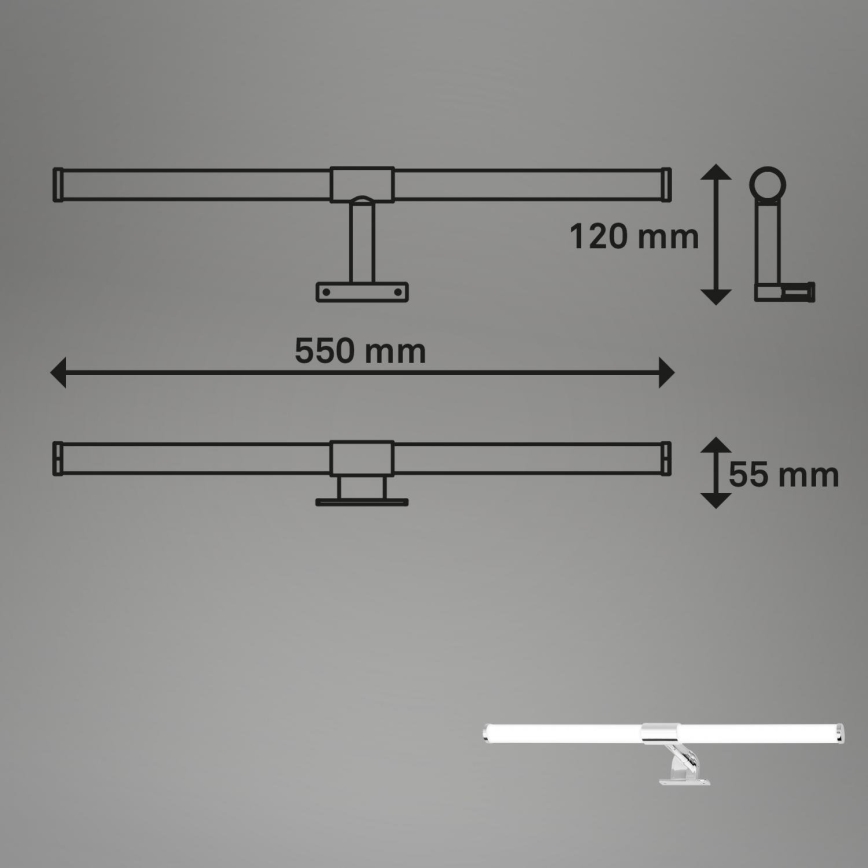 Briloner - LED osvjetljenje za kupaonsko ogledalo SALA LED/8W/230V 4000K IP44 55 cm