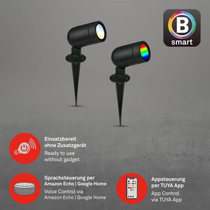 Briloner - LED RGBW Prigušiva vanjska svjetiljka LED/4,4W/230V 2700/4000/6500K IP44 Wi-Fi Tuya