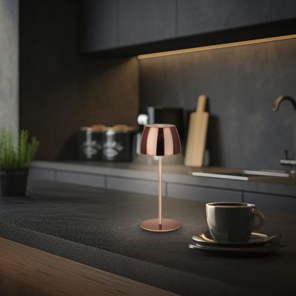 Briloner - LED s možností prigušivanja, punjiva dodirna vanjska stolna lampa MINI LED/2,5W/5V IP44 1800 mAh bakrena