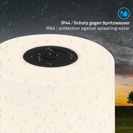 Briloner - Punjiva LED stolna lampa za vanjsku upotrebu s dodirnim upravljanjem i mogućnošću prigušivanja LED/2W/5V 2700K IP44 1200 mAh crna