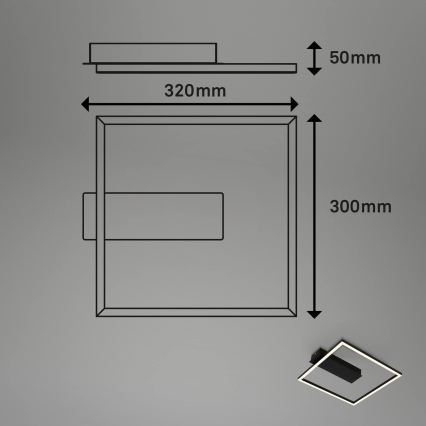 Briloner - LED stropna svjetiljka FRAME LED/14W/230V 3000K 30x32 cm crna