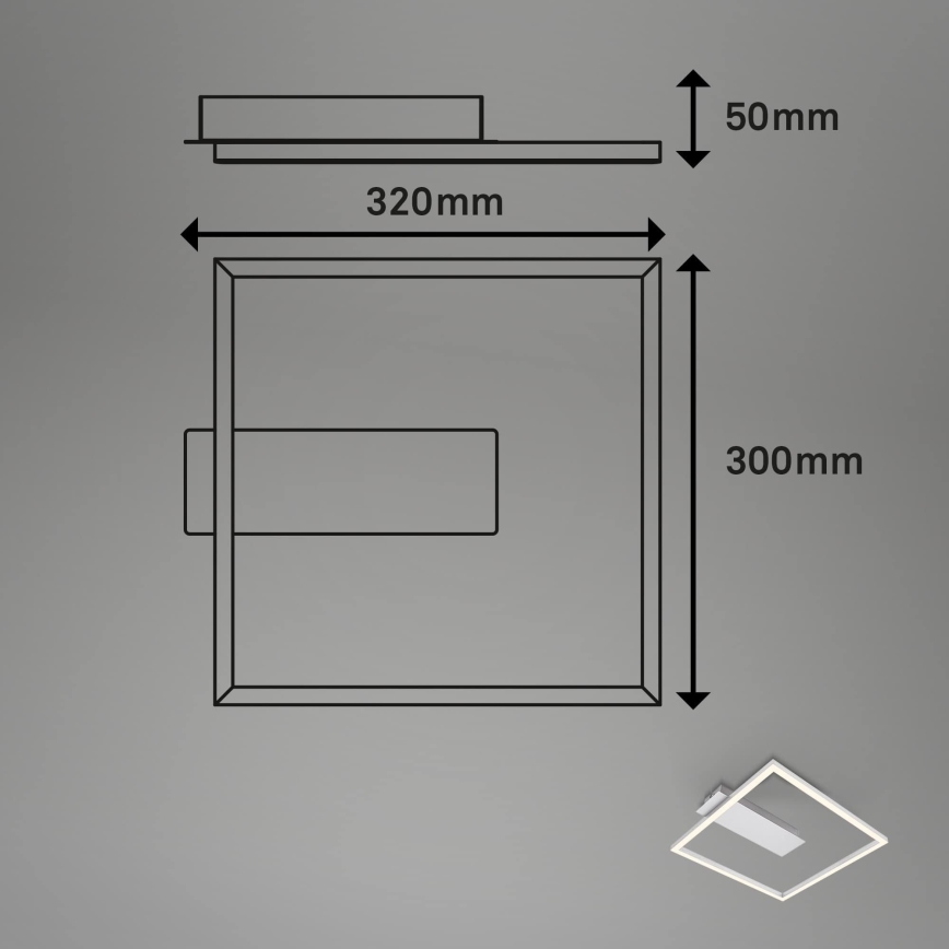 Briloner - LED stropna svjetiljka FRAME LED/14W/230V 3000K 30x32 cm matni krom