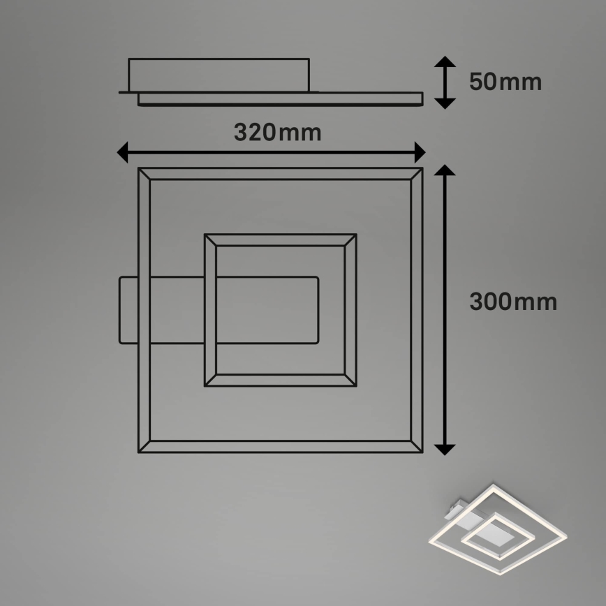 Briloner - LED stropna svjetiljka FRAME LED/22W/230V 3000K 30x32 cm matni krom
