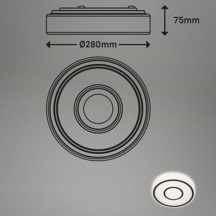 Briloner - LED Stropna svjetiljka SIRKEL LED/12W/230V crna