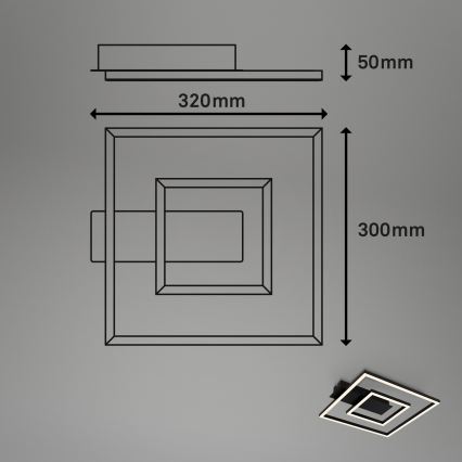 Briloner - LED stropno svjetlo FRAME LED/22W/230V 3000K 30x32 cm crno