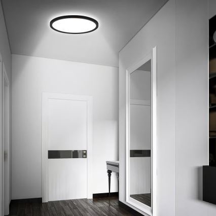 Briloner - LED kupaonsko stropno svjetlo s senzorom pokreta MOVE LED/18W/230V IP44 Ø 29 cm crno